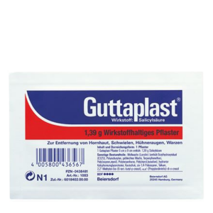 Guttaplast, vorteplaster m. Salicylsyre (1 stk)